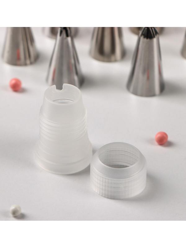 Набор насадок кондитерских Доляна, d=1,8 см, 12 шт, адаптер, насадки в ассортименте