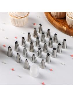 Набор насадок кондитерских Доляна, 24 шт, d=1,5 см, адаптер, насадки в ассортименте