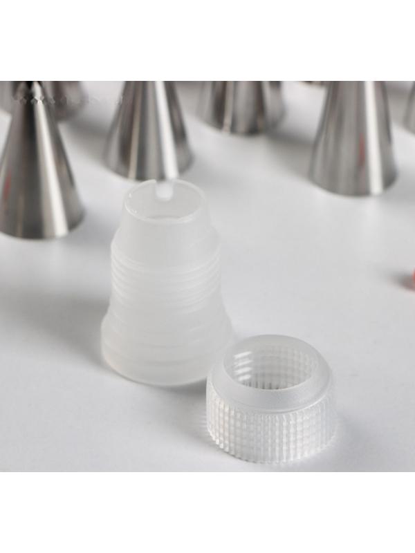 Набор насадок кондитерских Доляна, 24 шт, d=1,5 см, адаптер, насадки в ассортименте