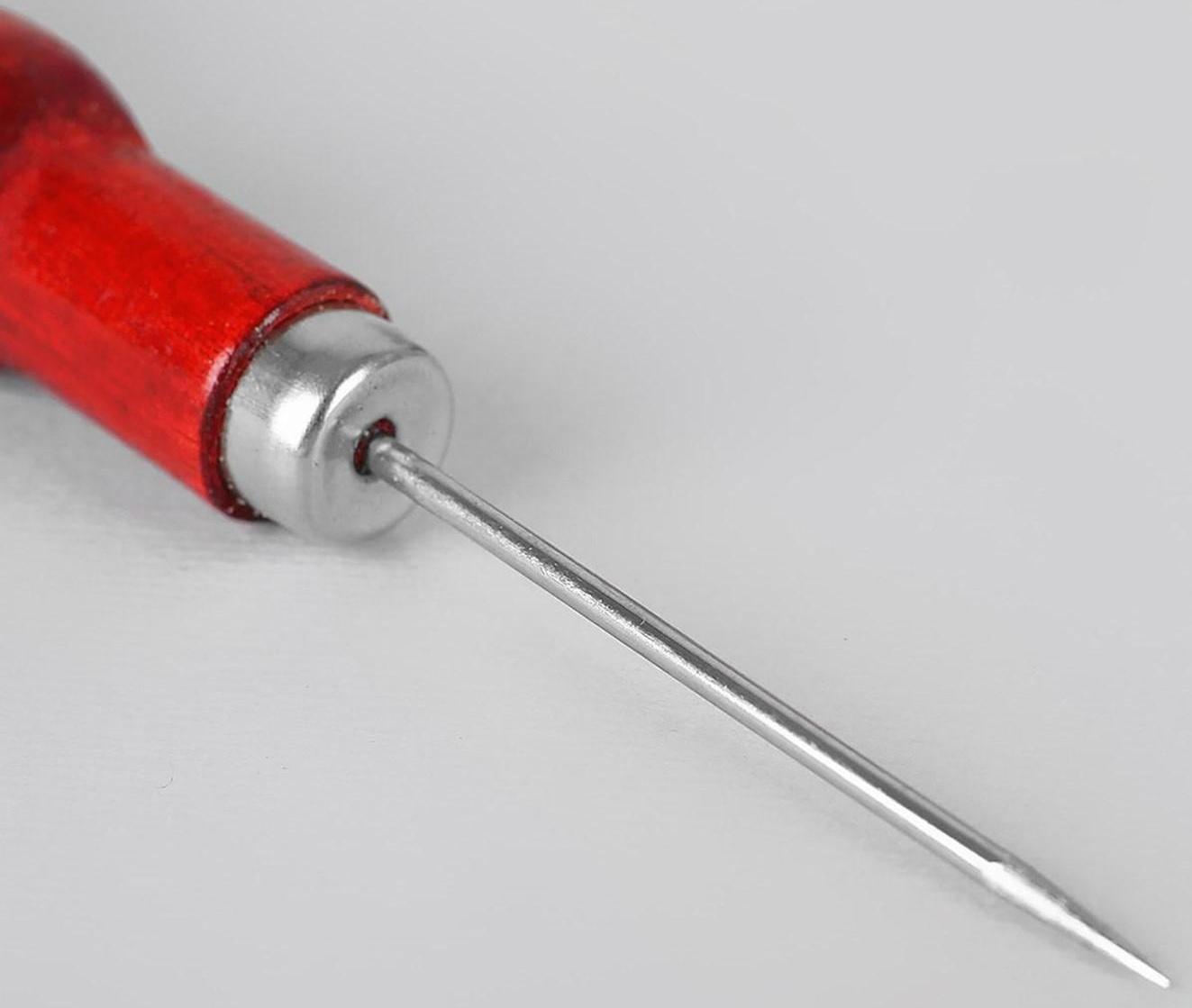 Шило швейное, 13 × 2 см, цвет красный