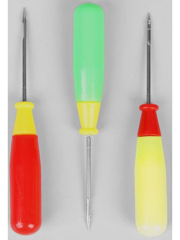 Шило швейное, с отверстием на конце, 12,5 × 1,7 см, цвет МИКС