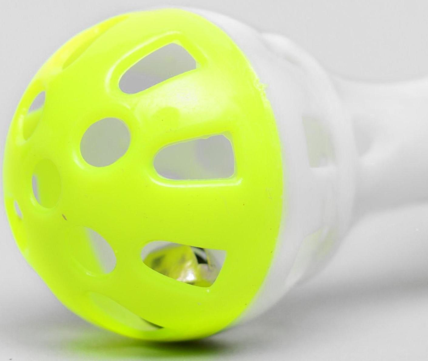 Набор игрушек для кошек: гантель 11 см, мышь 4 см и шар с пером 4 см, микс цветов