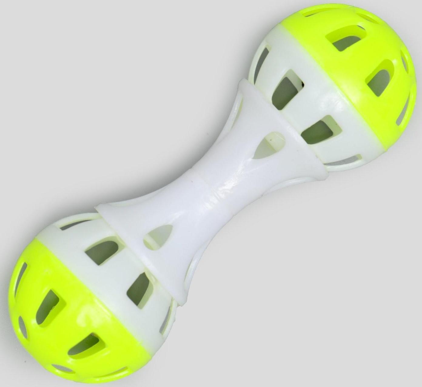 Набор игрушек для кошек: гантель 11 см, мышь 4 см и шар с пером 4 см, микс цветов