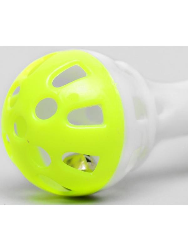 Набор игрушек для кошек: гантель 11 см, мышь 4 см и шар с пером 4 см, микс цветов