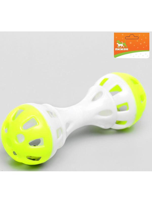 Набор игрушек для кошек: гантель 11 см, мышь 4 см и шар с пером 4 см, микс цветов