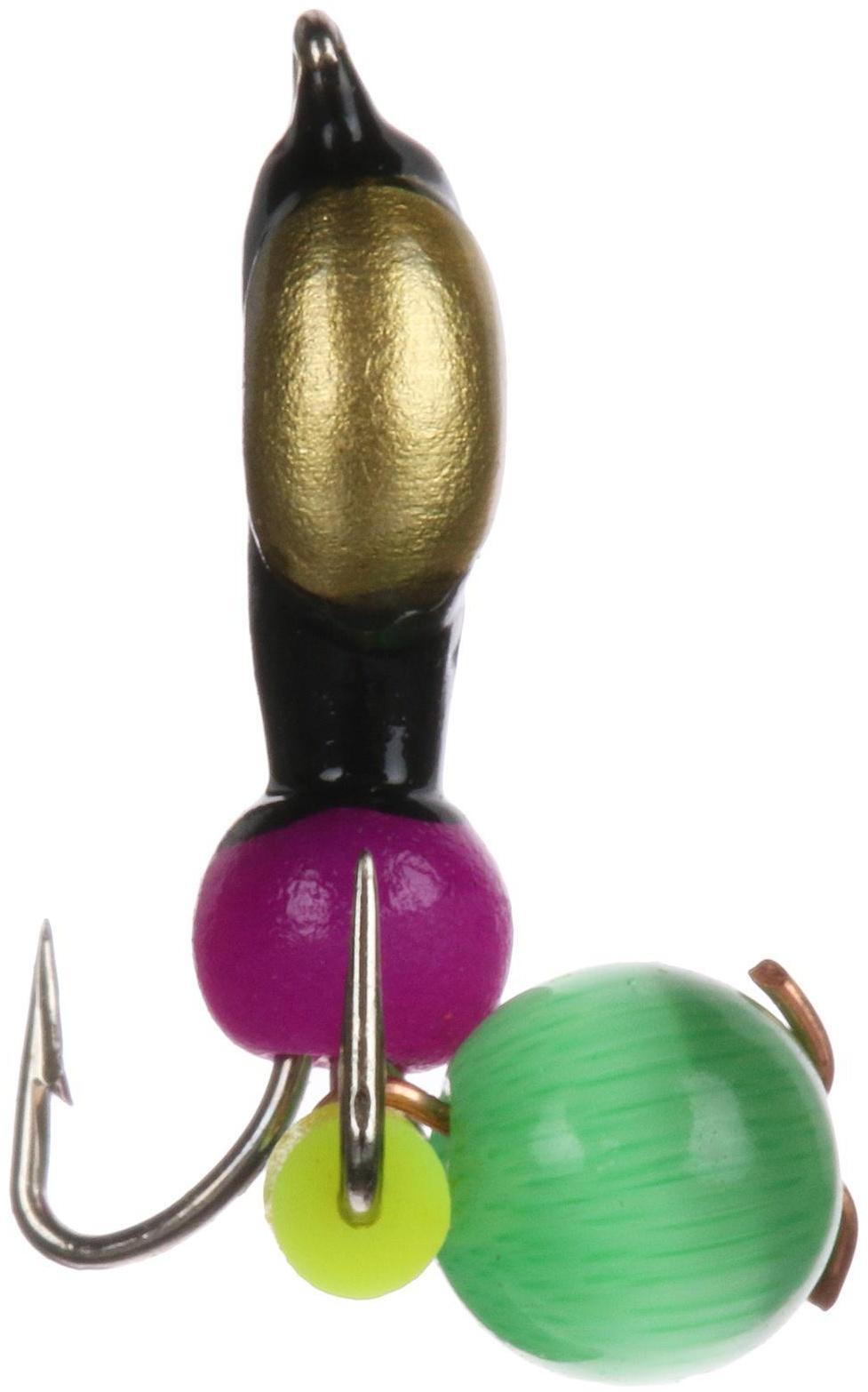 Мормышка «Мир вольфрама», чёрт с коронкой и с кошачьим глазом, d-2 мм / 20 шт.