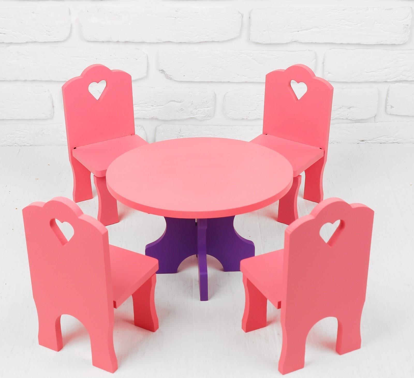 Мебель кукольная «Столик со стульчиками», 5 деталей