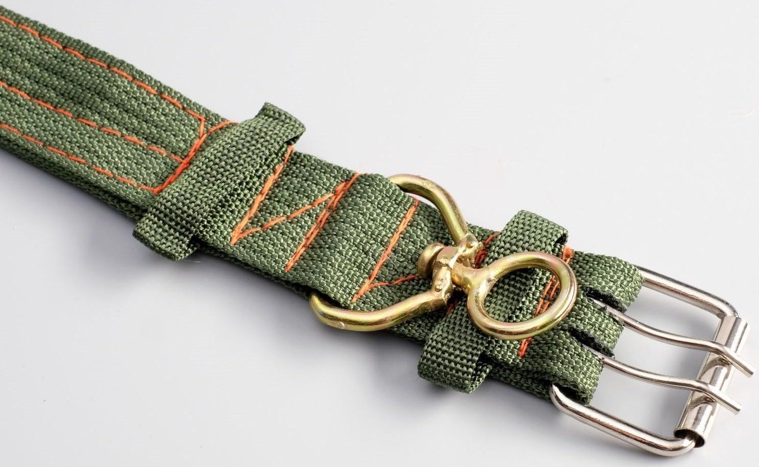 Ошейник четырехслойный с вертлюгом, 65 х 4 см, ОШ 54-60 см, полиэстер, зелёный