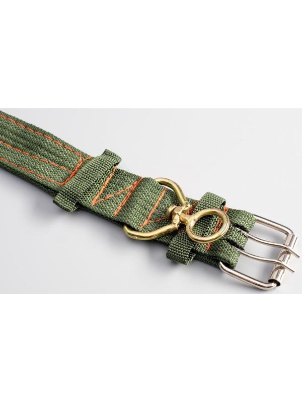 Ошейник четырехслойный с вертлюгом, 65 х 4 см, ОШ 54-60 см, полиэстер, зелёный