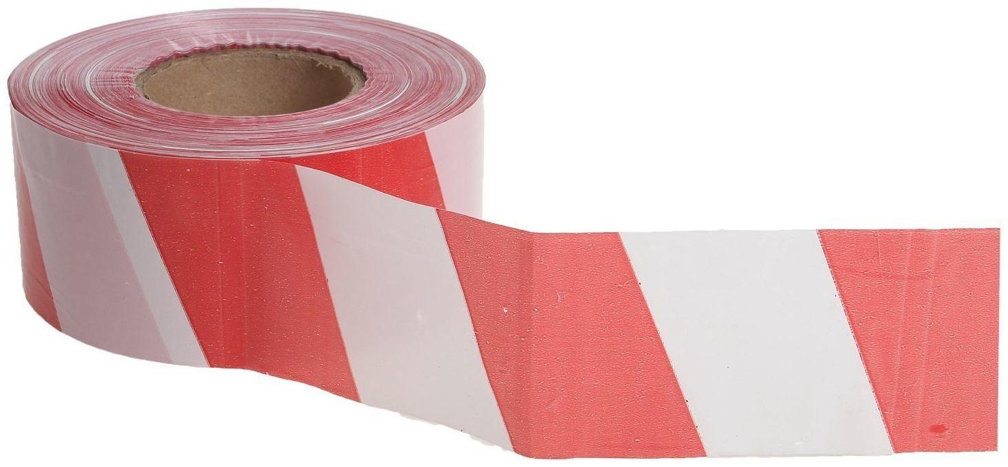 Лента оградительная, красно-белая,ширина 7,5 см, 500 м