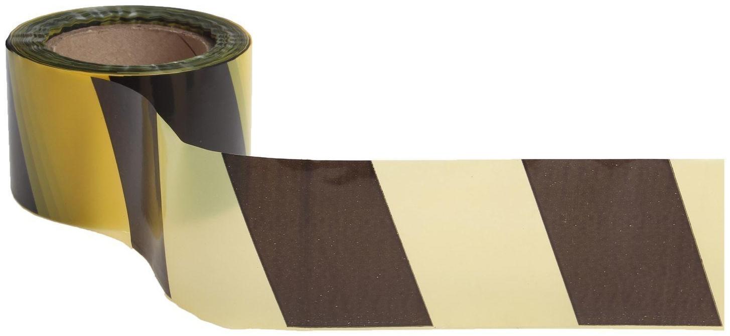 Лента оградительная, чёрно-желтая, ширина 7,5 см, 100 м