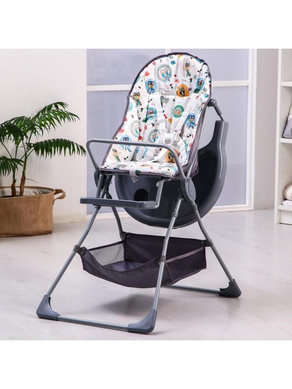 Стульчик для кормления Selby 252 «Совы», цвет серый