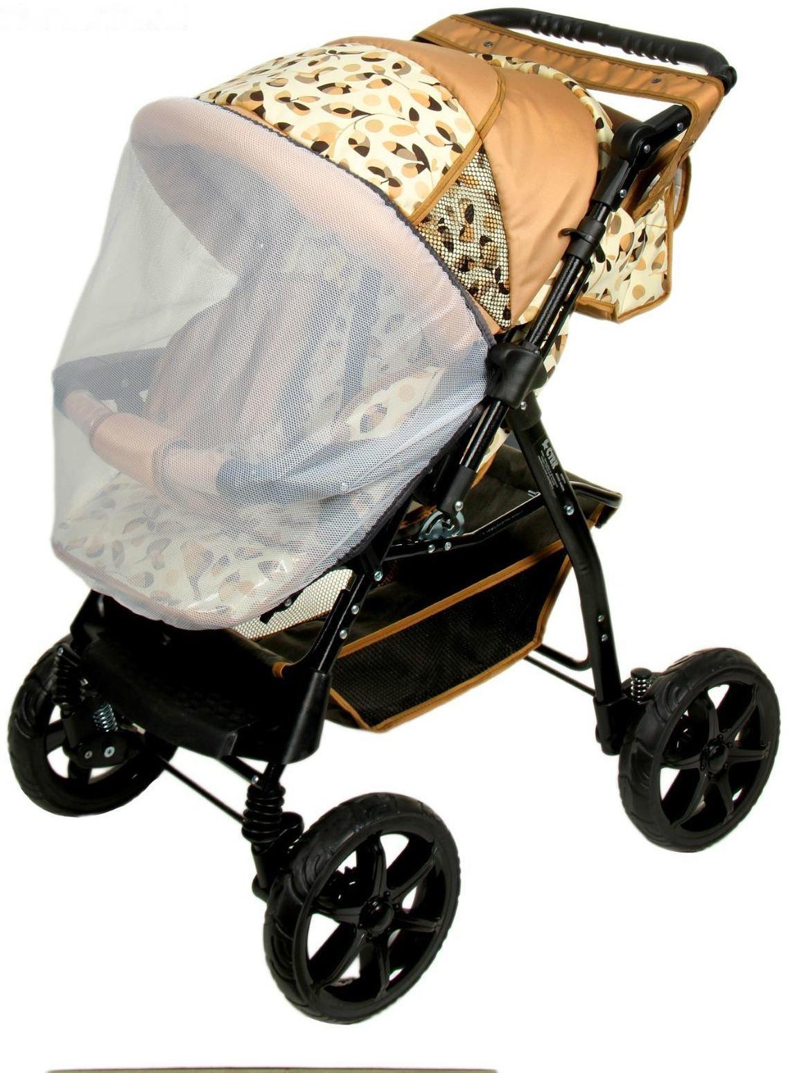 Коляска-трансформер «Пилот», пластиковые колёса, оттенки бежевого, рисунок МИКС