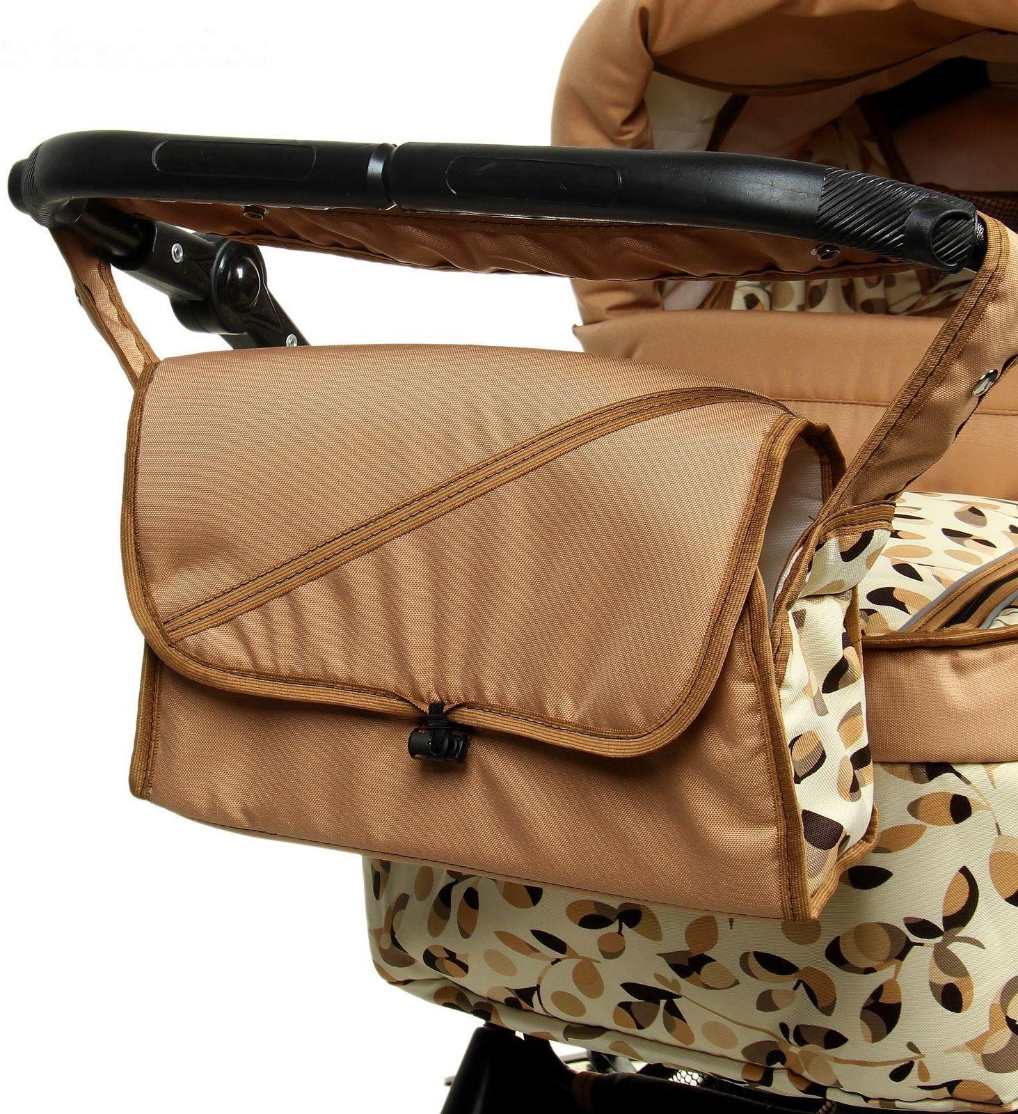 Коляска-трансформер «Пилот», пластиковые колёса, оттенки бежевого, рисунок МИКС