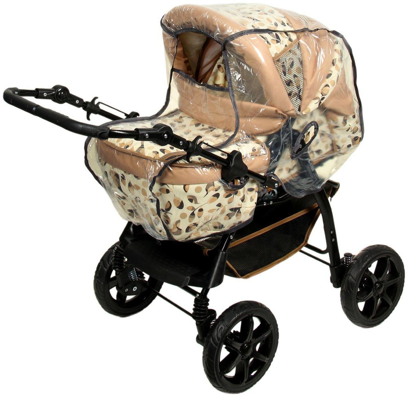 Коляска-трансформер «Пилот», пластиковые колёса, оттенки бежевого, рисунок МИКС