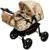 Коляска-трансформер «Пилот», пластиковые колёса, оттенки бежевого, рисунок МИКС