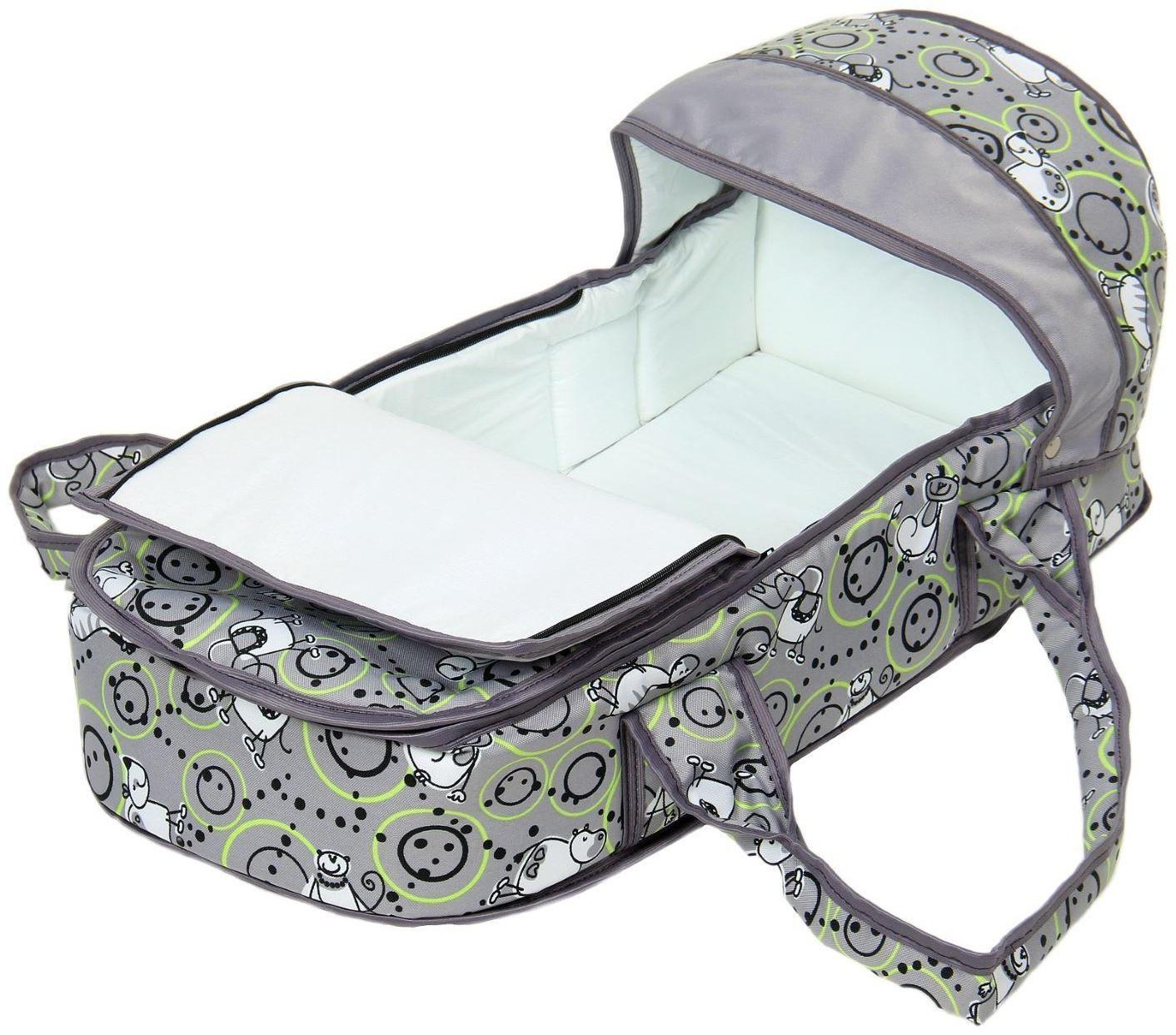 Коляска-трансформер «Пилот», пластиковые колёса, цвет серый, рисунок МИКС