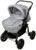 Коляска-трансформер «Пилот», пластиковые колёса, цвет серый, рисунок МИКС