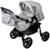Коляска-трансформер «Пилот», пластиковые колёса, цвет серый, рисунок МИКС