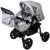 Коляска-трансформер «Пилот», пластиковые колёса, цвет серый, рисунок МИКС