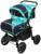 Коляска-трансформер «Гном», пластиковые колёса, оттенки бирюзового, рисунок МИКС