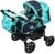 Коляска-трансформер «Гном», пластиковые колёса, оттенки бирюзового, рисунок МИКС