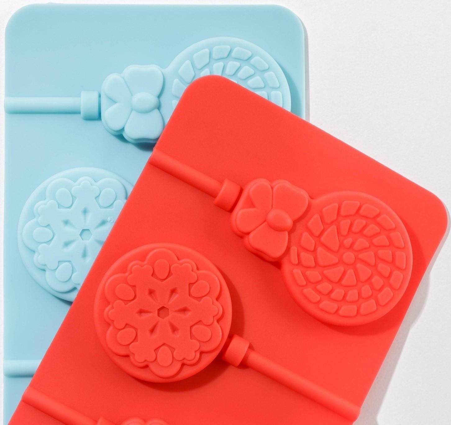 Форма для леденцов Доляна «Карамелька», 24×9,5 см, 5 ячеек, с палочками, цвет МИКС