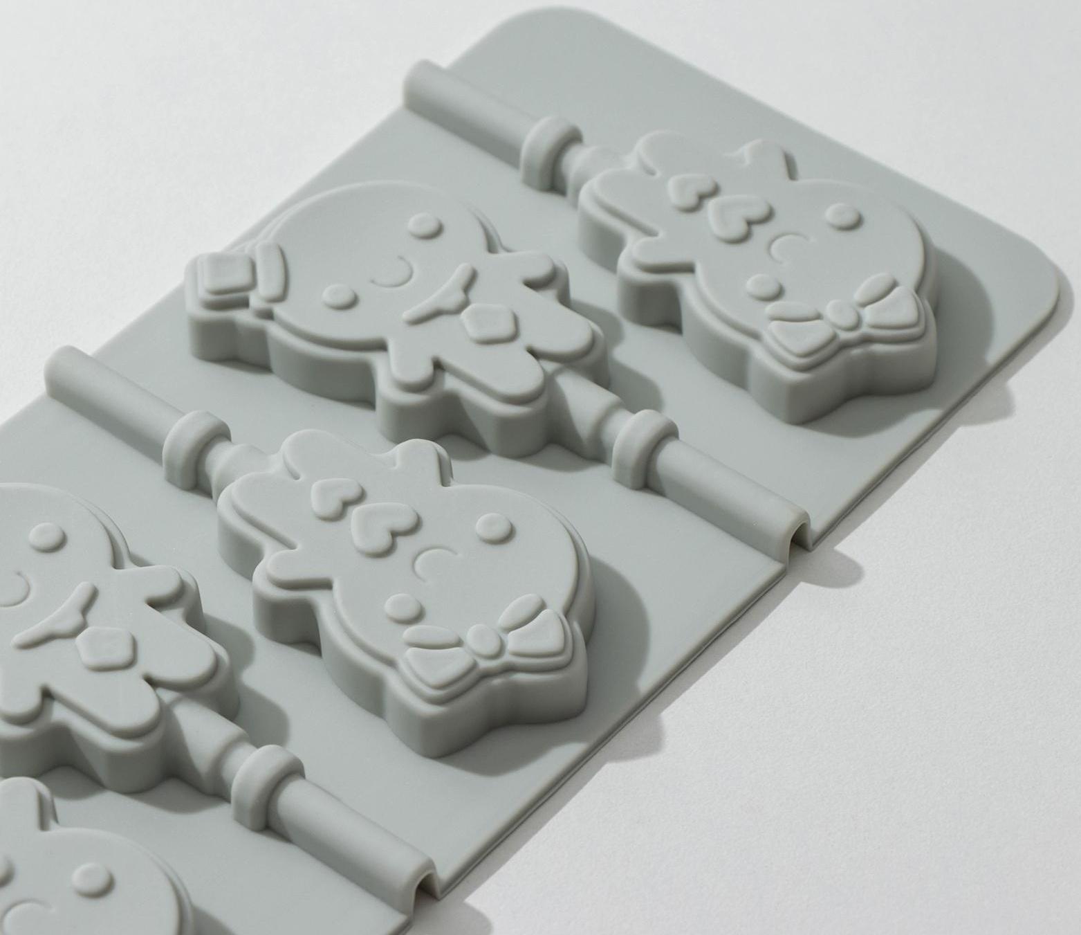 Форма для леденцов Доляна «Девочка, мальчик», 24×9,5 см, 6 ячеек, с палочками, цвет МИКС