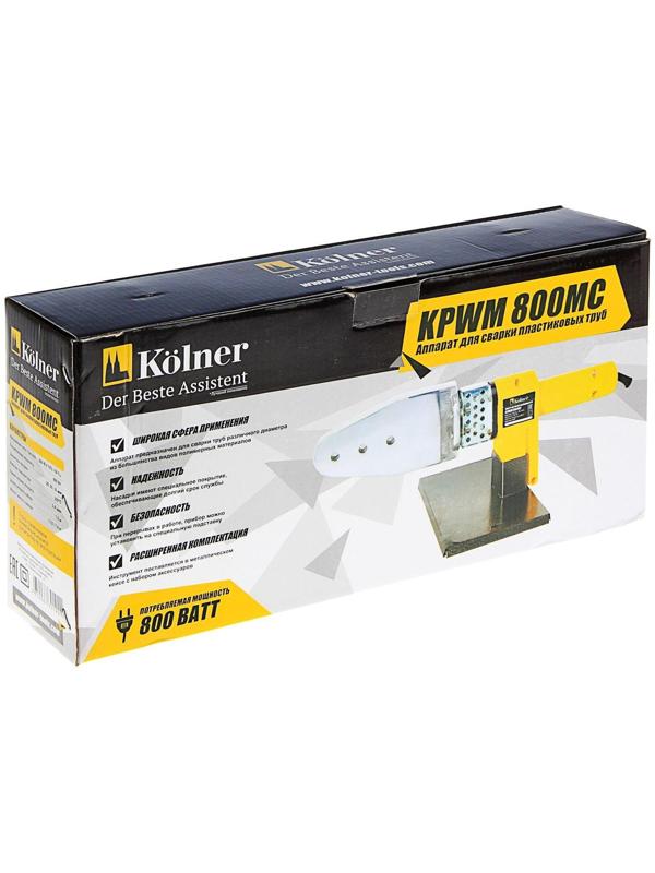 Аппарат для пластиковых труб Kolner KPWM 800 МC, 800 Вт, комплект насадок