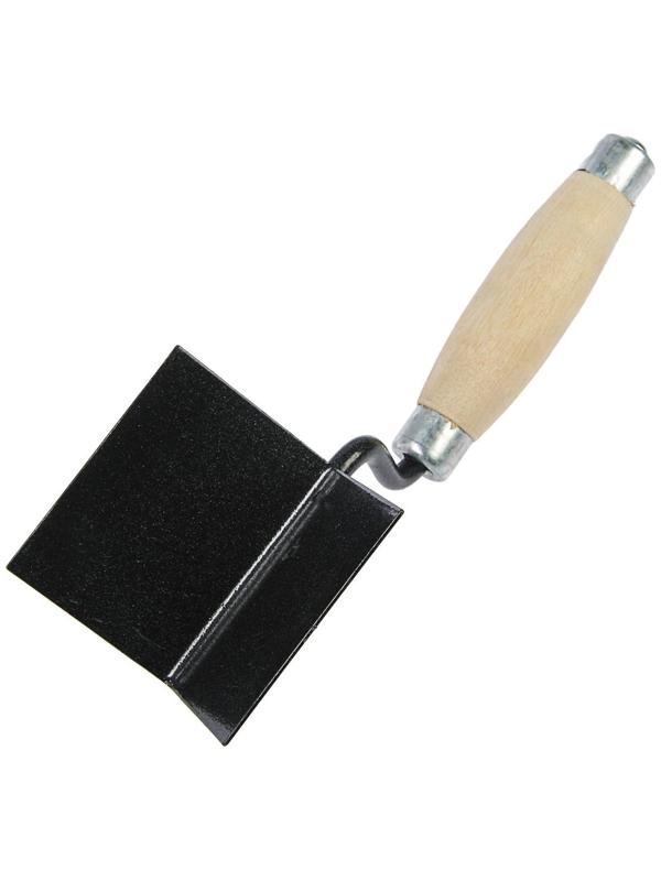 Кельма угловая ТУНДРА, внешняя, порошковая окраска, деревянная рукоятка, 60 х 60 х 80 мм