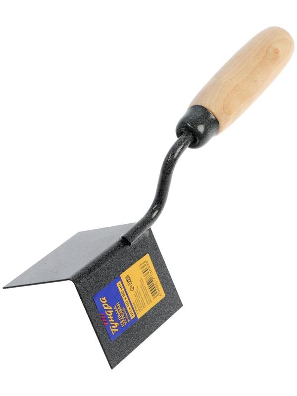 Кельма угловая ТУНДРА, внешняя, порошковая окраска, деревянная рукоятка, 60 х 60 х 80 мм