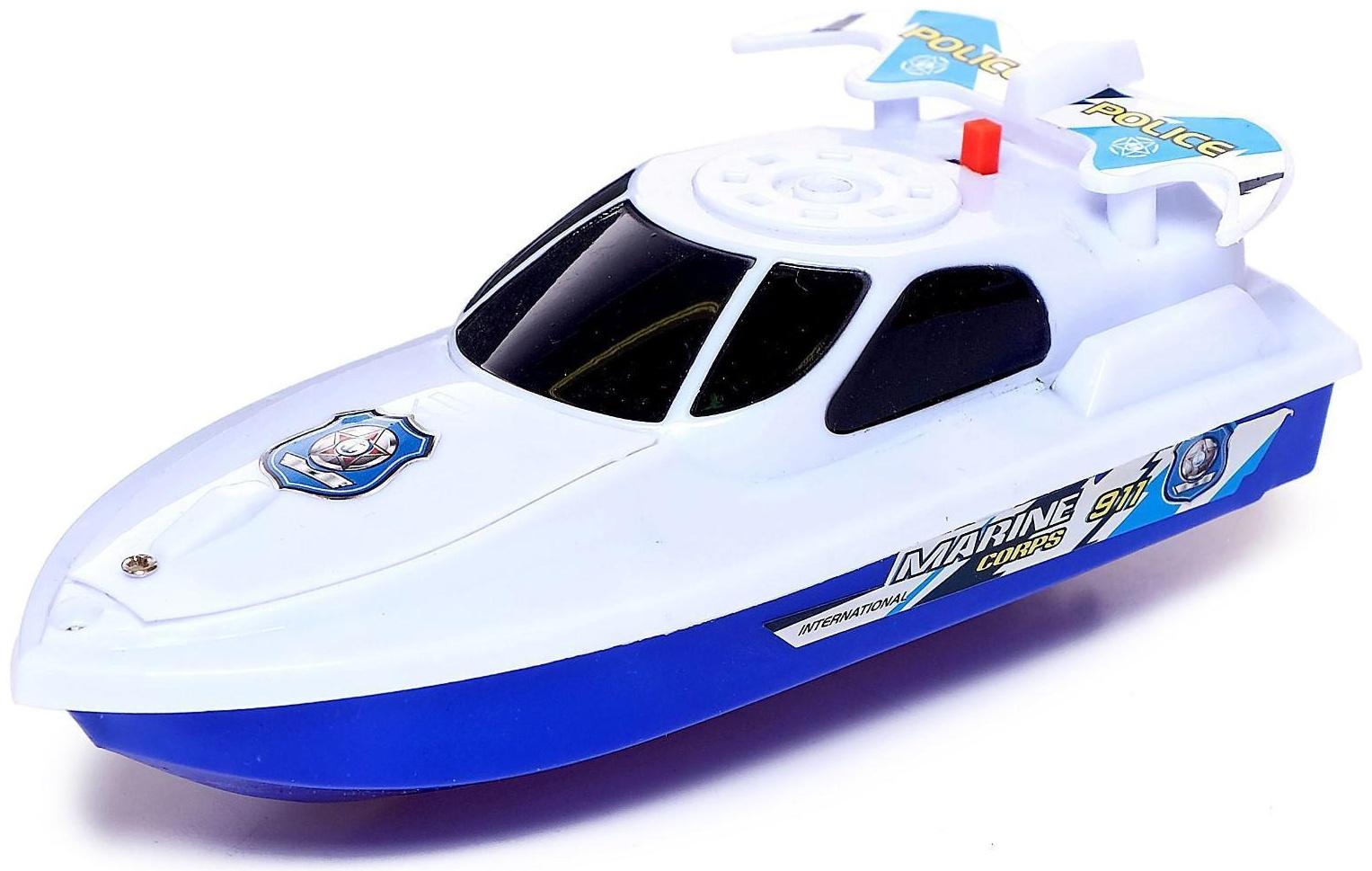 Катер «Морской патруль», работает от батареек, цвета МИКС