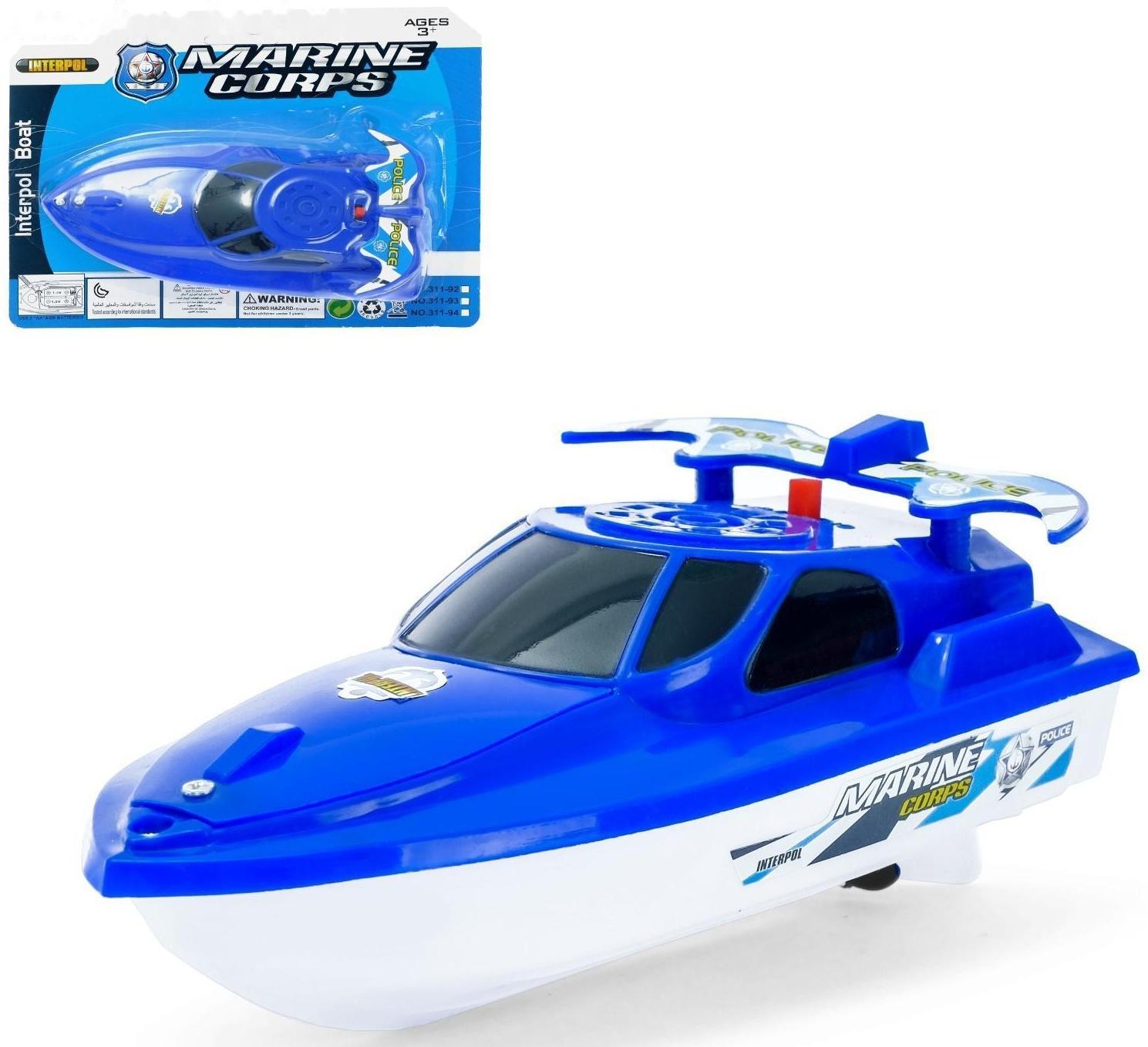 Катер «Морской патруль», работает от батареек, цвета МИКС