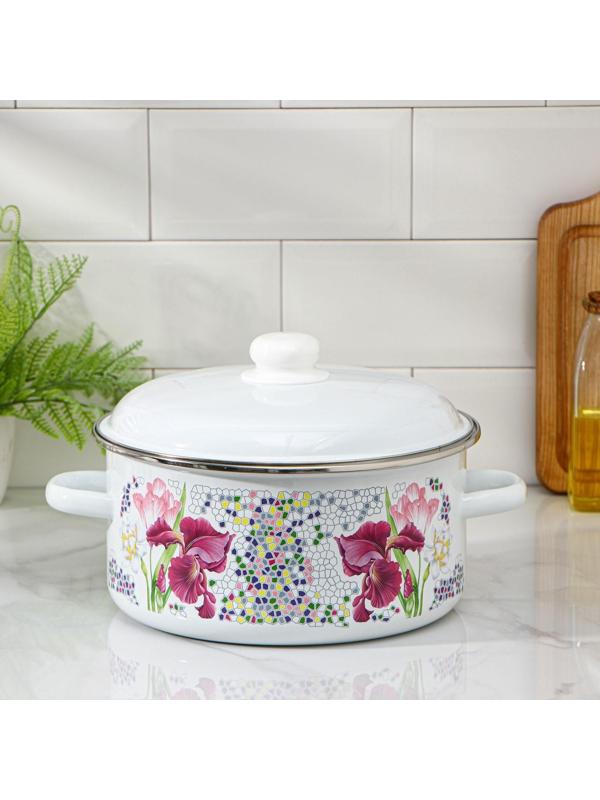 Кастрюля «Мозаика», 5 л, индукция, цвет белый