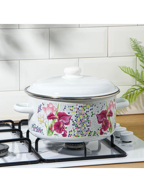 Кастрюля «Мозаика», 5 л, индукция, цвет белый