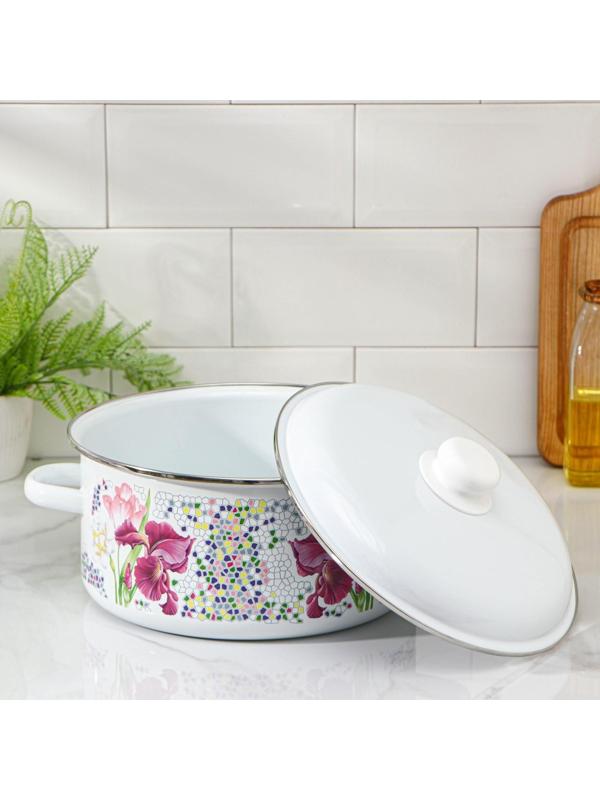 Кастрюля «Мозаика», 5 л, индукция, цвет белый