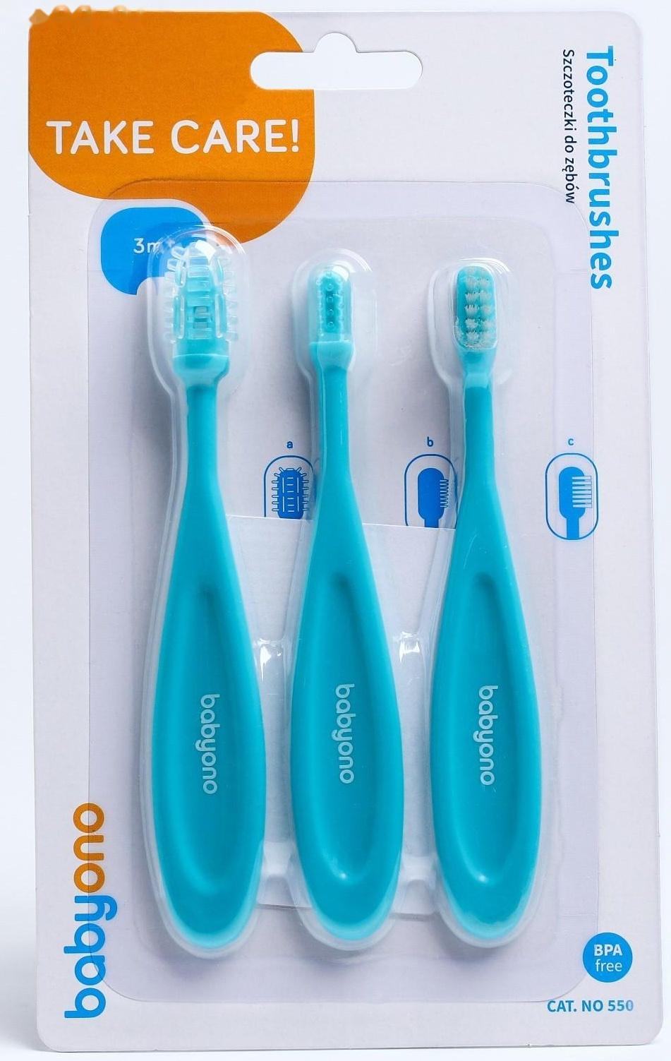 Набор детских щёток 3 шт.: щётка силиконовая, массажёр, щётка с мягкой щетиной (нейлон), от 3 мес., цвета МИКС