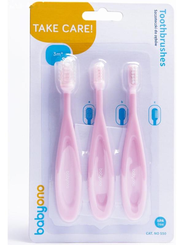Набор детских щёток 3 шт.: щётка силиконовая, массажёр, щётка с мягкой щетиной (нейлон), от 3 мес., цвета МИКС