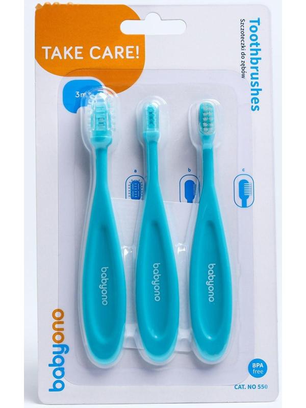 Набор детских щёток 3 шт.: щётка силиконовая, массажёр, щётка с мягкой щетиной (нейлон), от 3 мес., цвета МИКС