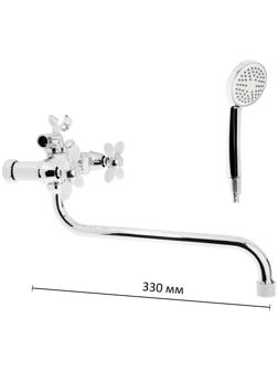 Смеситель для ванны Accoona A7182G, двухрычажный, белый/хром