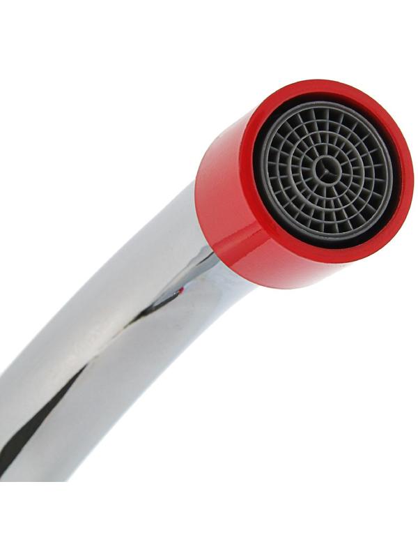 Cмеситель для ванны Accoona A7182N, двухрычажный, красный/хром