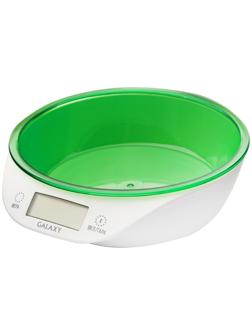 Весы кухонные Galaxy GL 2804, электронные, до 5 кг, LCD-дисплей, бело-зелёные