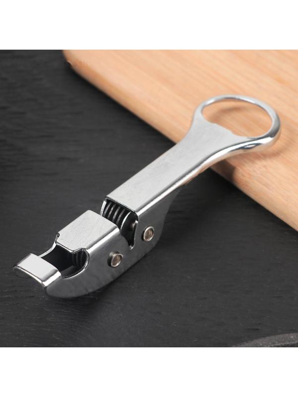 Открывалка с ножеточкой Доляна, 14 см, цвет хромированный