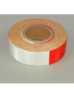 Светоотражающая лента, самоклеящаяся, красно-белая, 5 см х 45 м