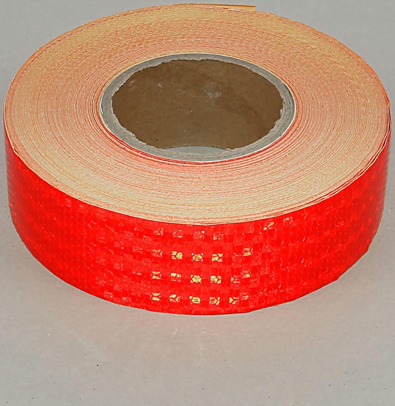 Светоотражающая лента, самоклеящаяся, красная, 5 см х 45 м