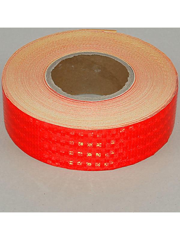 Светоотражающая лента, самоклеящаяся, красная, 5 см х 45 м
