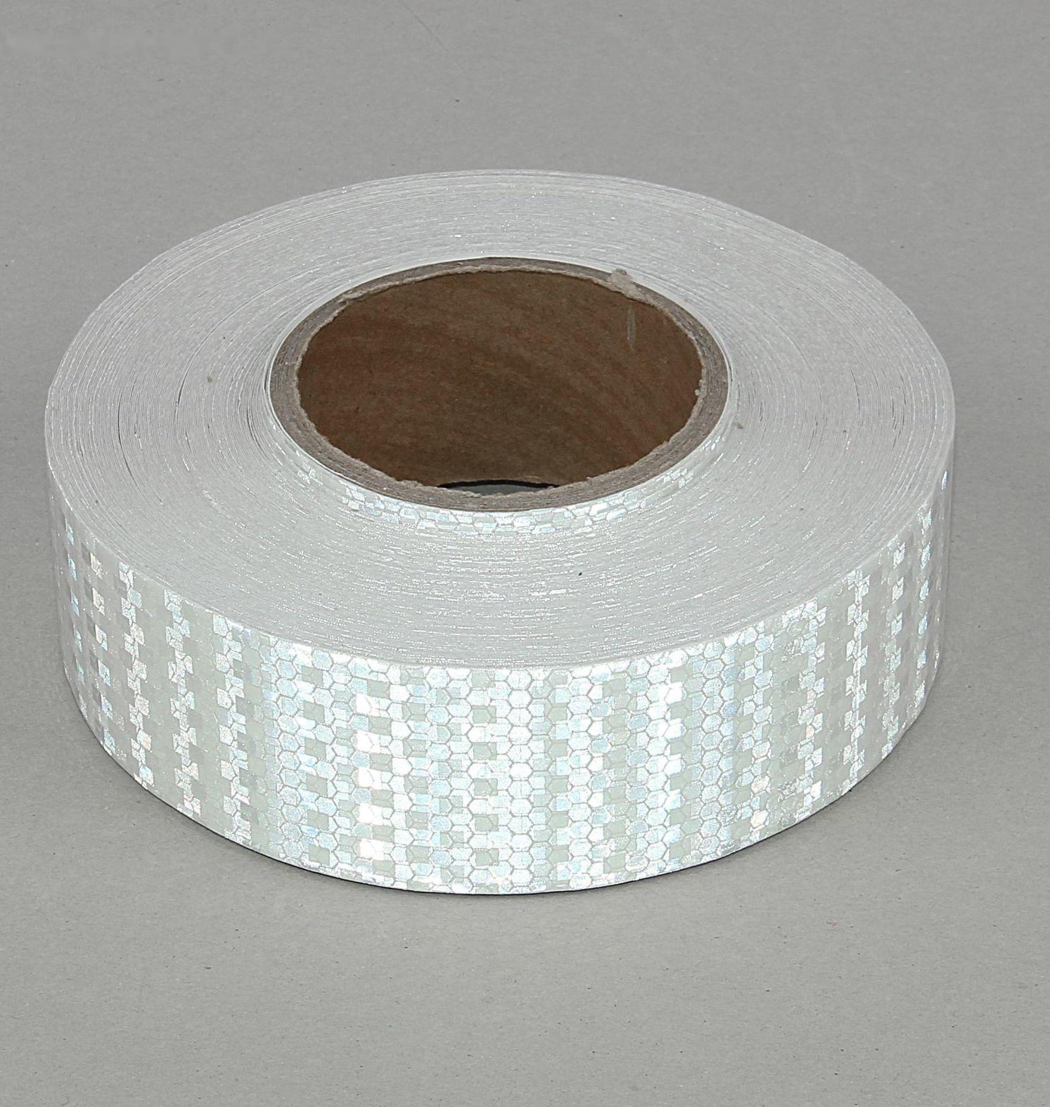 Светоотражающая лента, самоклеящаяся, белая, 5 см х 45 м