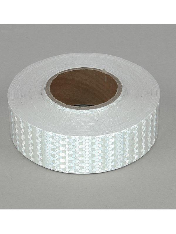 Светоотражающая лента, самоклеящаяся, белая, 5 см х 45 м