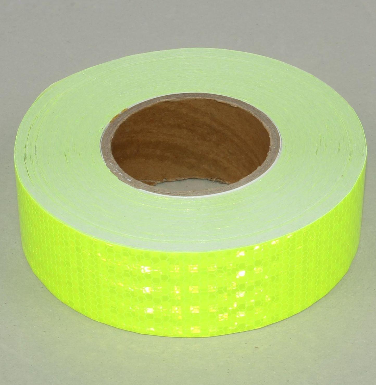 Светоотражающая лента, самоклеящаяся, салатовая, 5 см х 45 м