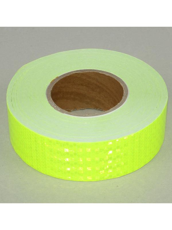 Светоотражающая лента, самоклеящаяся, салатовая, 5 см х 45 м